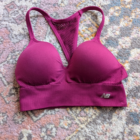 New Balance Gray and Burgundy Sports Bras Bundle Size Small - Picture 3 of 6